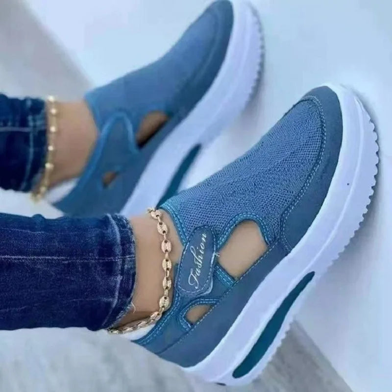 Summer New Mesh Wedge Sport Shoes: Breathable Platform Sneakers