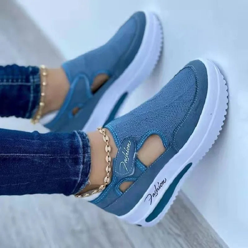 Summer New Mesh Wedge Sport Shoes: Breathable Platform Sneakers