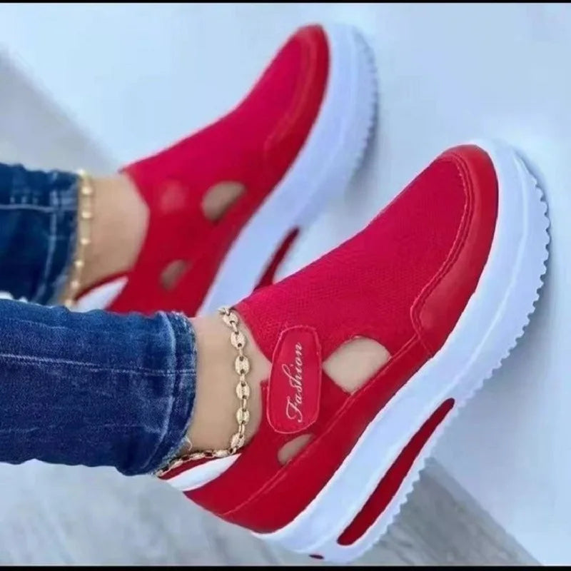 Summer New Mesh Wedge Sport Shoes: Breathable Platform Sneakers