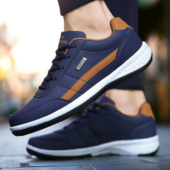 Italian Leather Men's Casual Sneakers